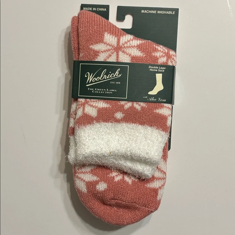 Woolrich Women's Aloe Infused Double Layer Peach Home Socks